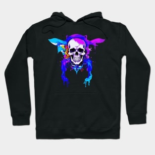 Color-splashed Skull Hoodie